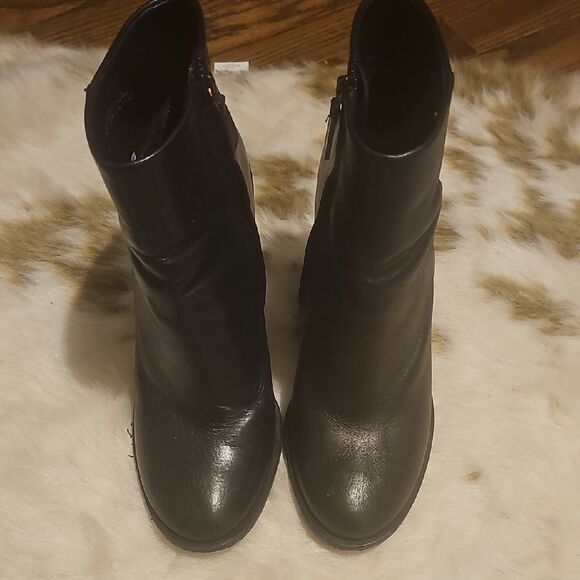 Black Leather Ankle Boots - Picture 1 of 5